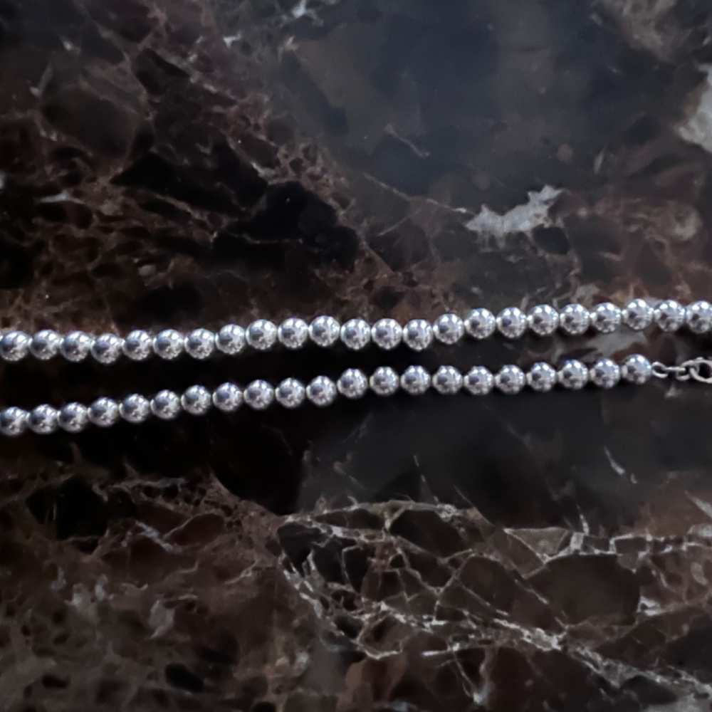 Sterling 925 beaded necklace - Picture 4 of 6